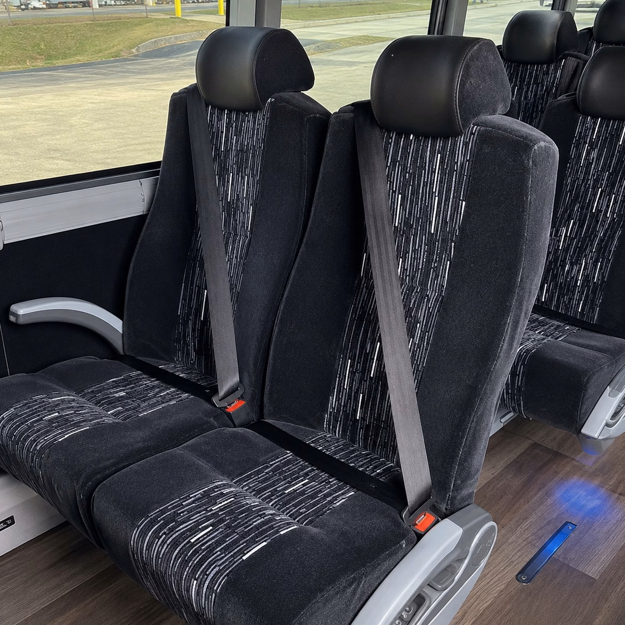 south gate charter bus interior